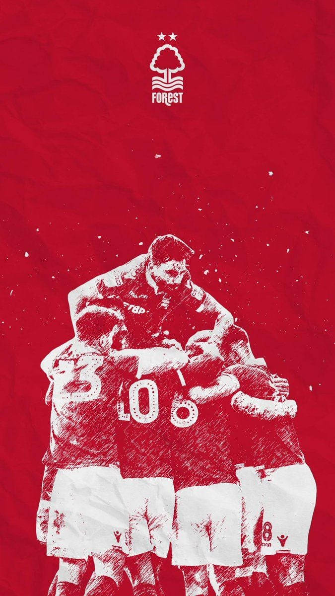 Rediger Nottingham Forest FC Rød Æble Logo skærm tapet Wallpaper