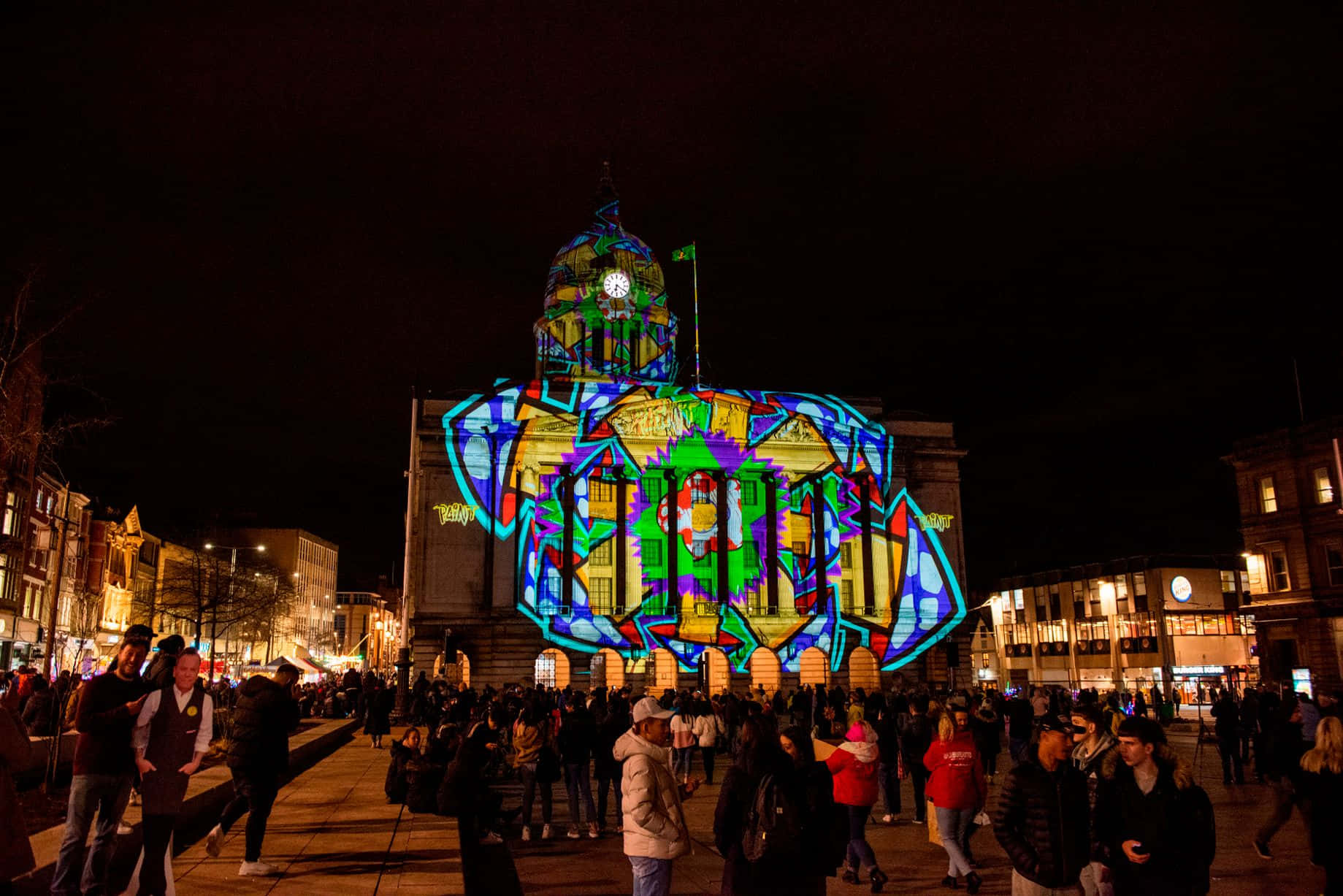 Nottingham Light Night Council House Illumination Wallpaper