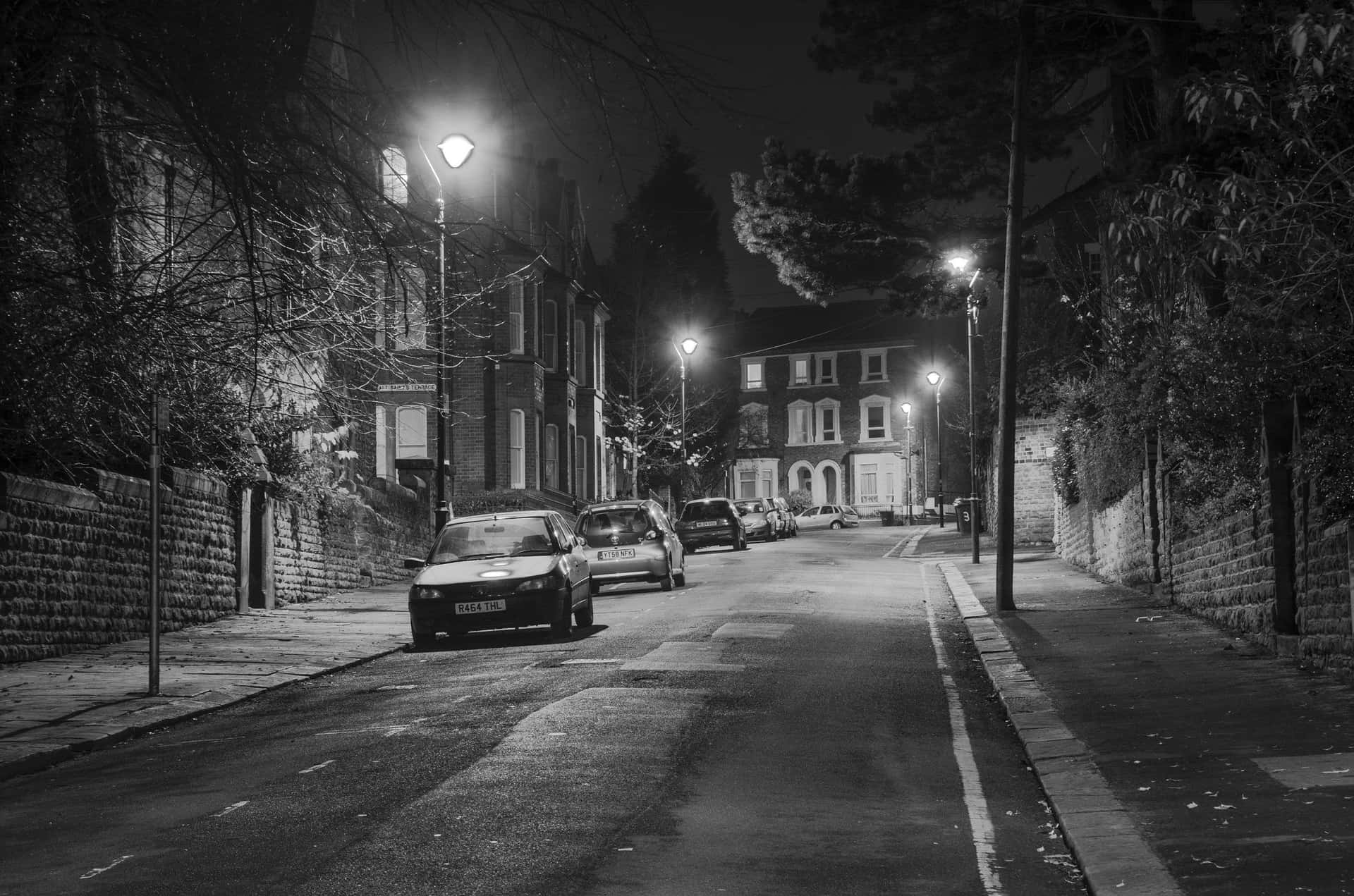 Nottingham Nighttime Street Scene Wallpaper