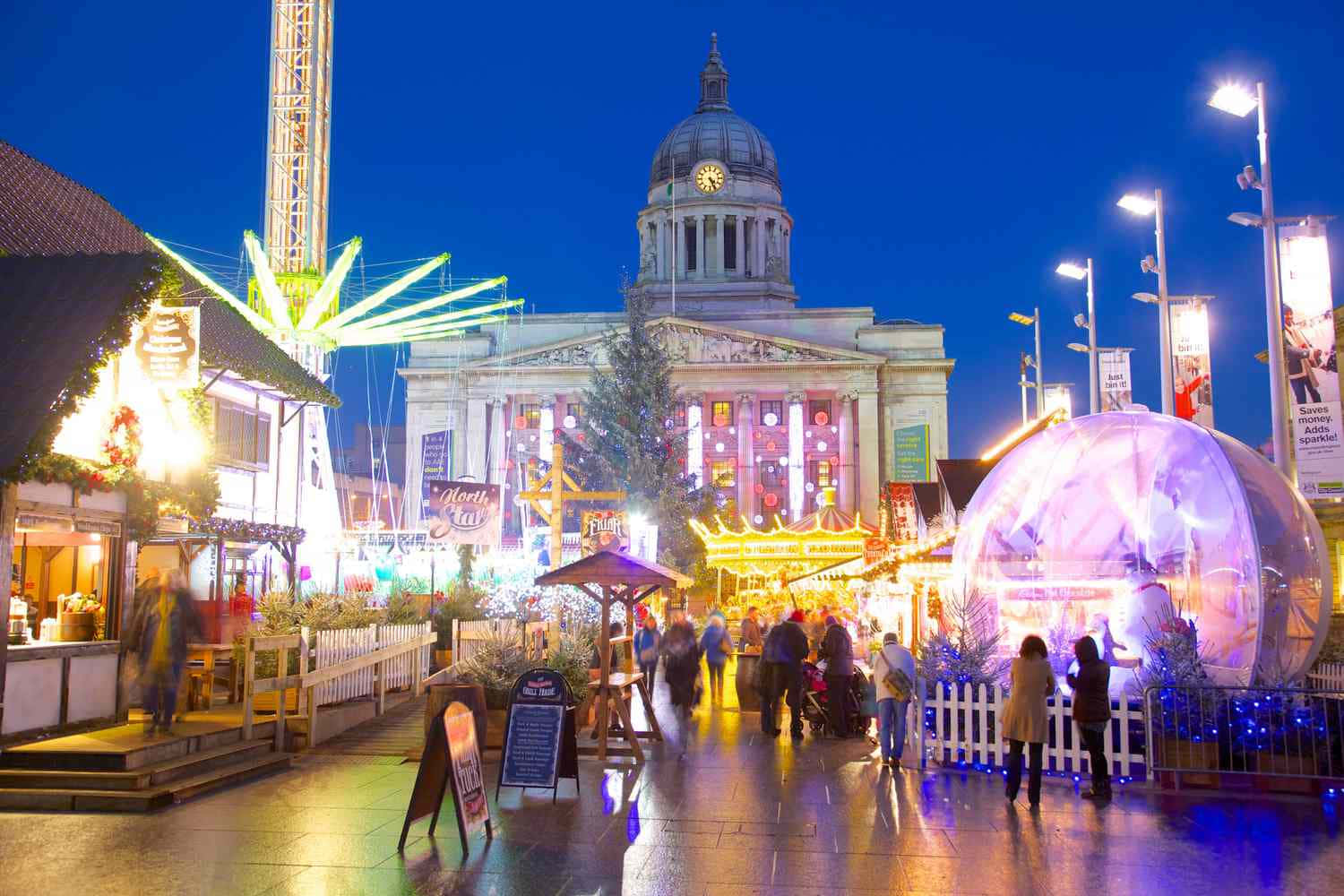 Nottingham Winter Wonderland Evening Wallpaper