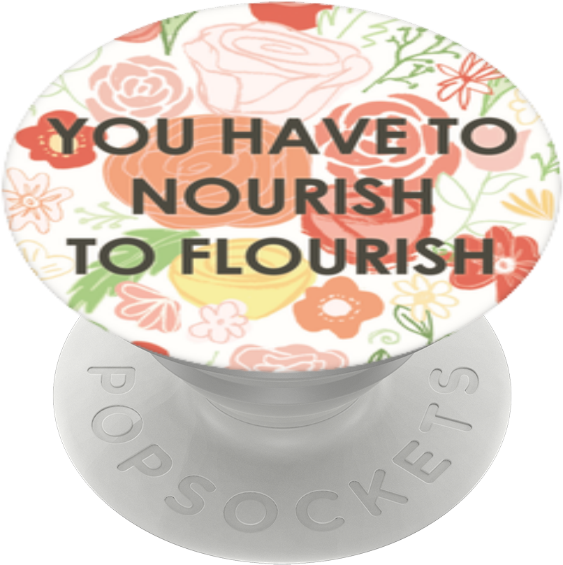 Nourishto Flourish Pop Socket Design PNG