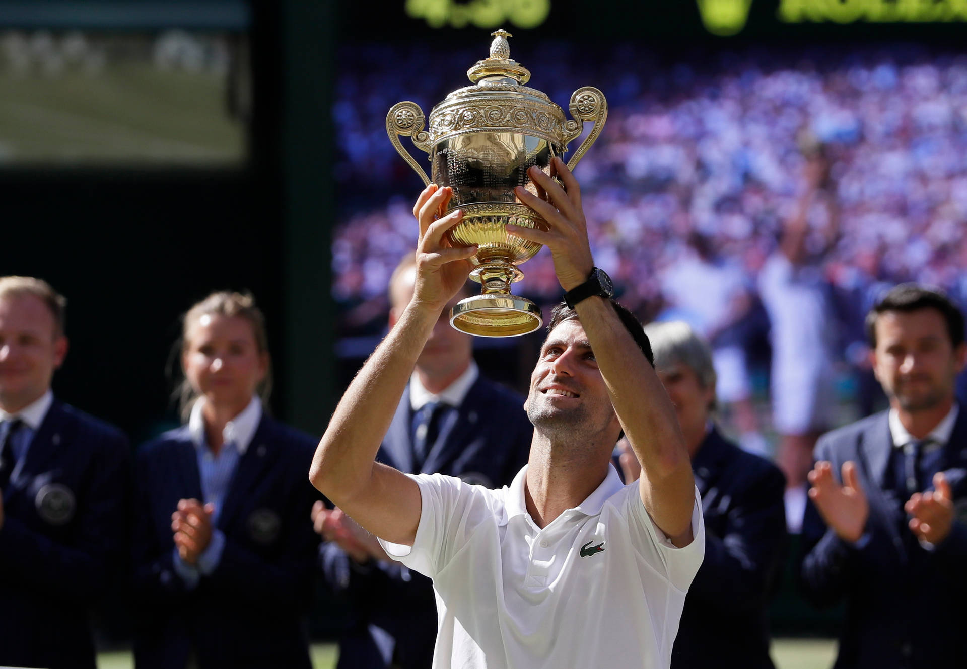 Novak Djokovic 2018 Wimbledon Men's Winner wallpaper.
