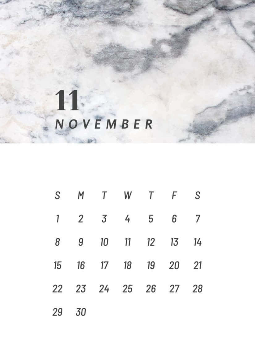 November 2020 Calendar Marble Design Wallpaper