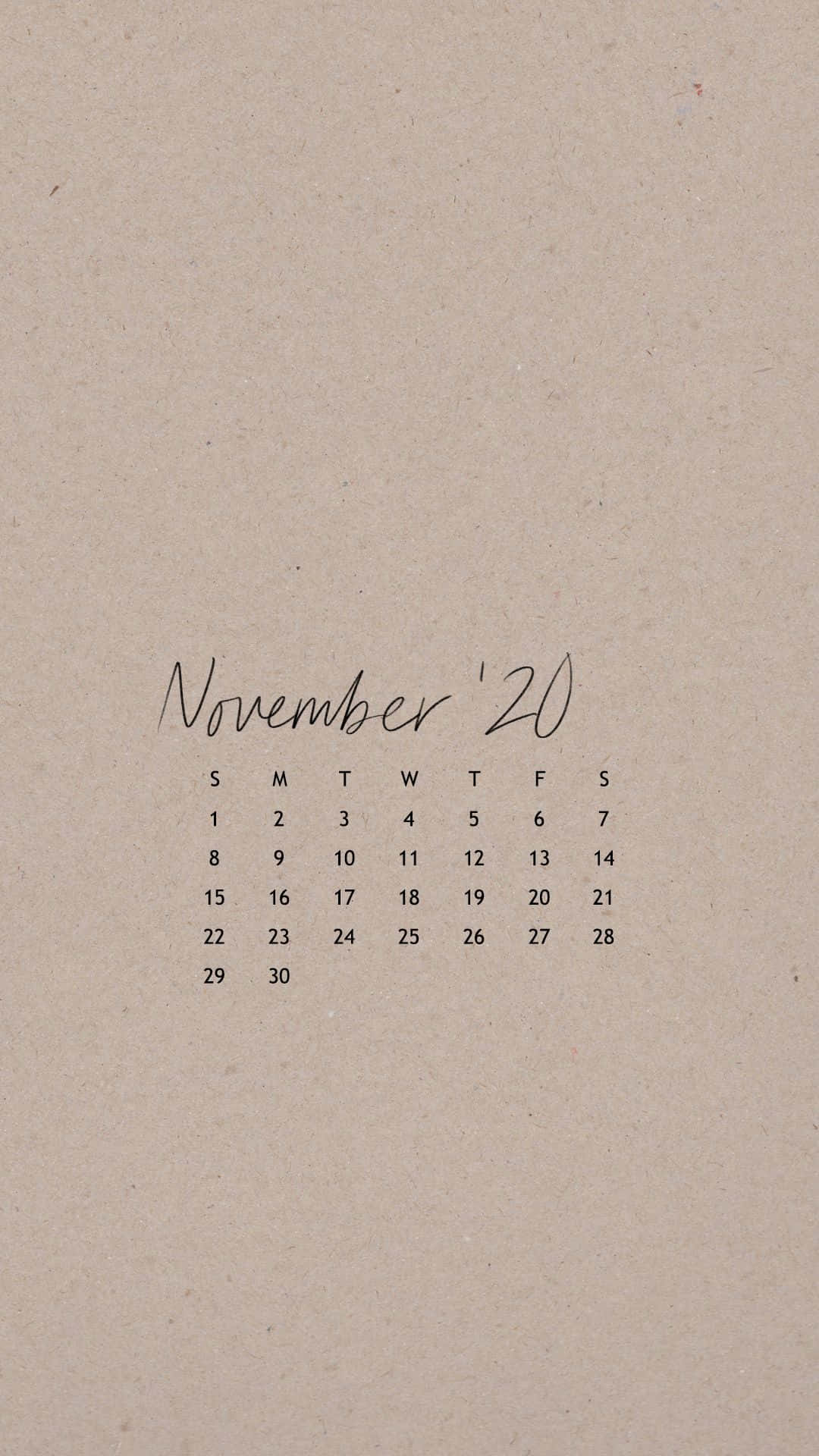 Aesthetic November 2020 Calendar Wallpaper