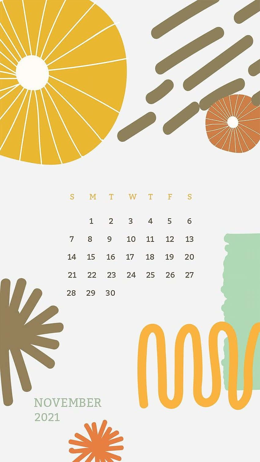 A Calendar With A Colorful Design Wallpaper