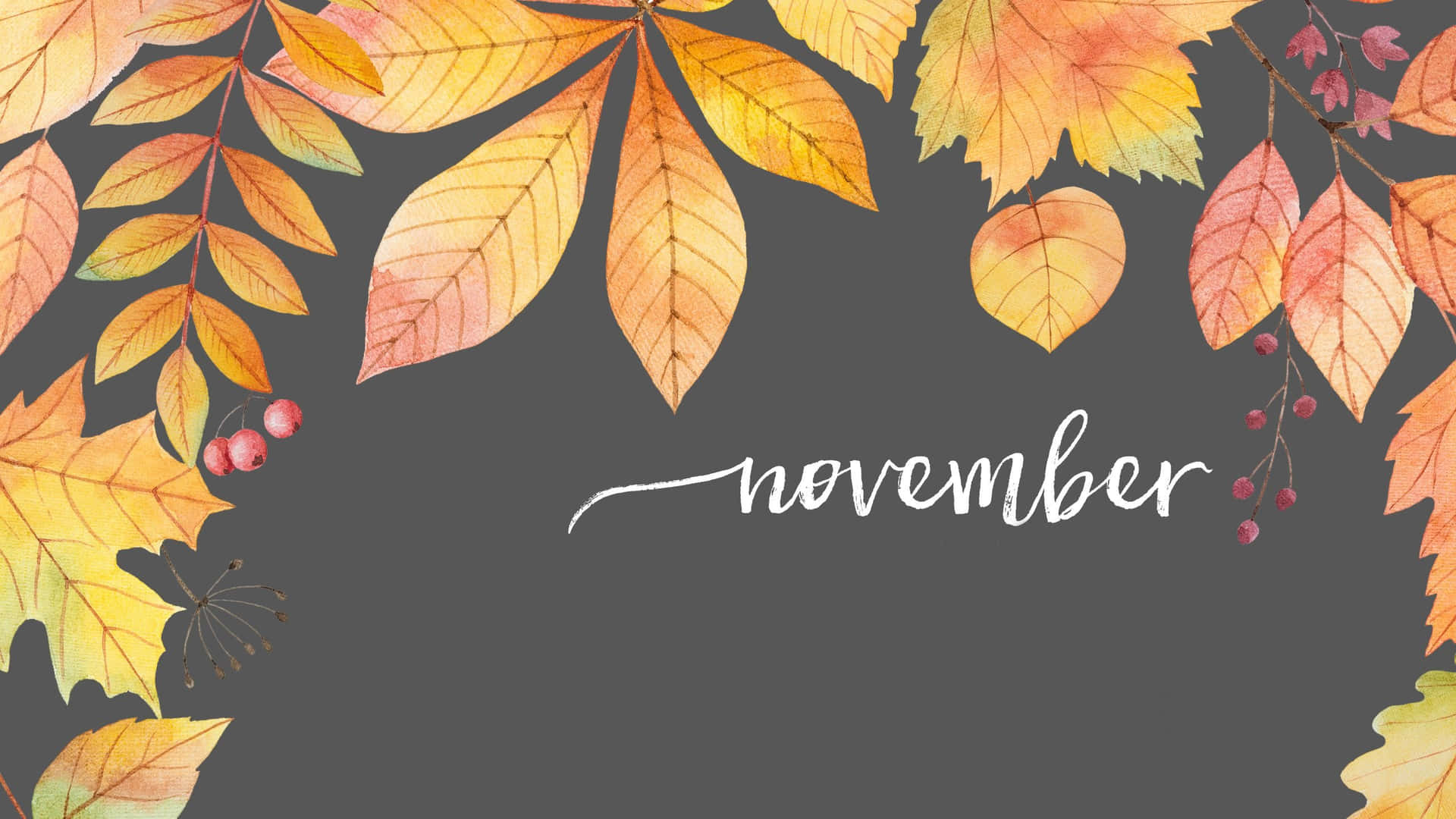 November Desktop Autumn Leaves Wallpaper