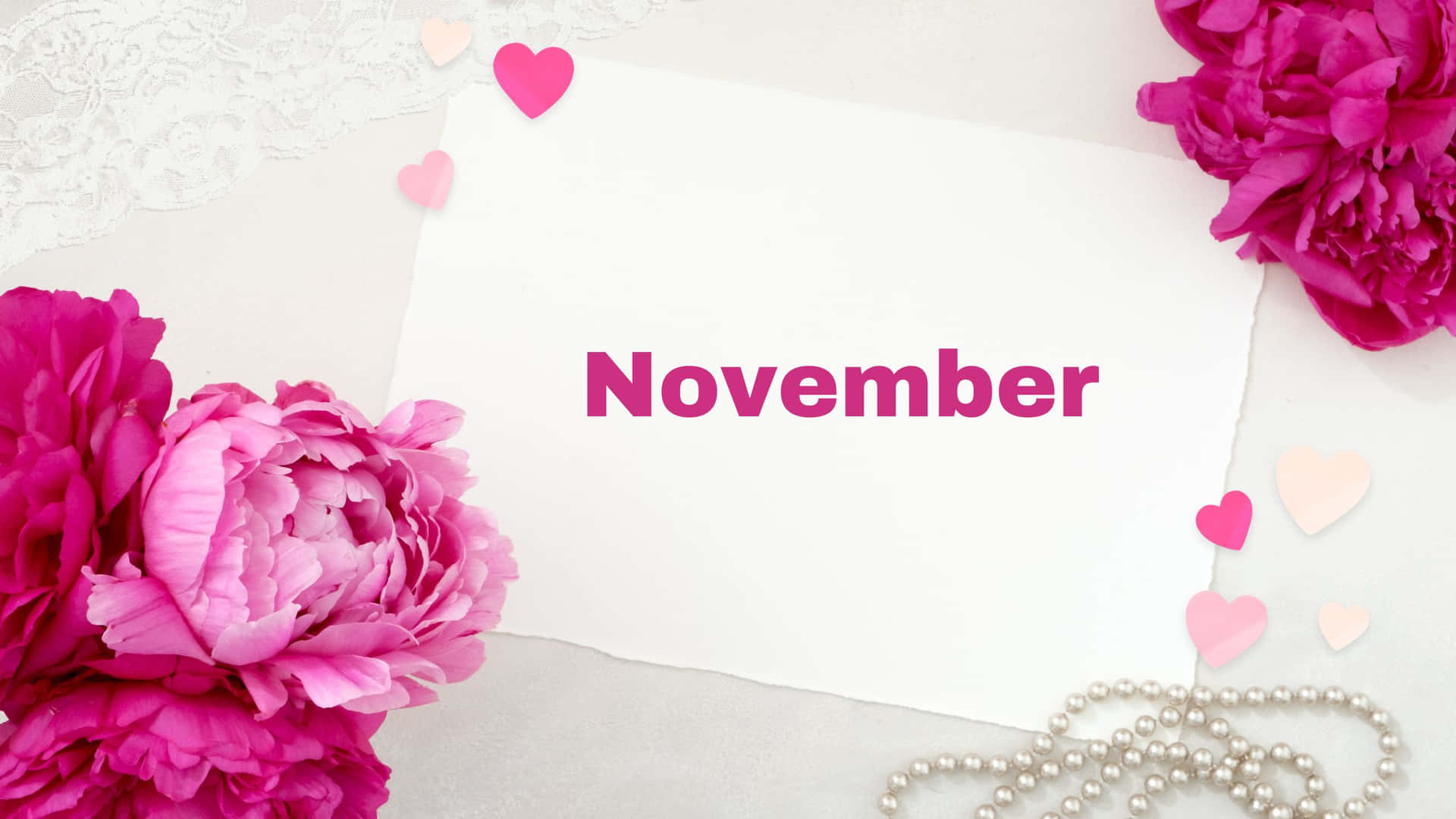 November Desktop Pink Flowers Wallpaper