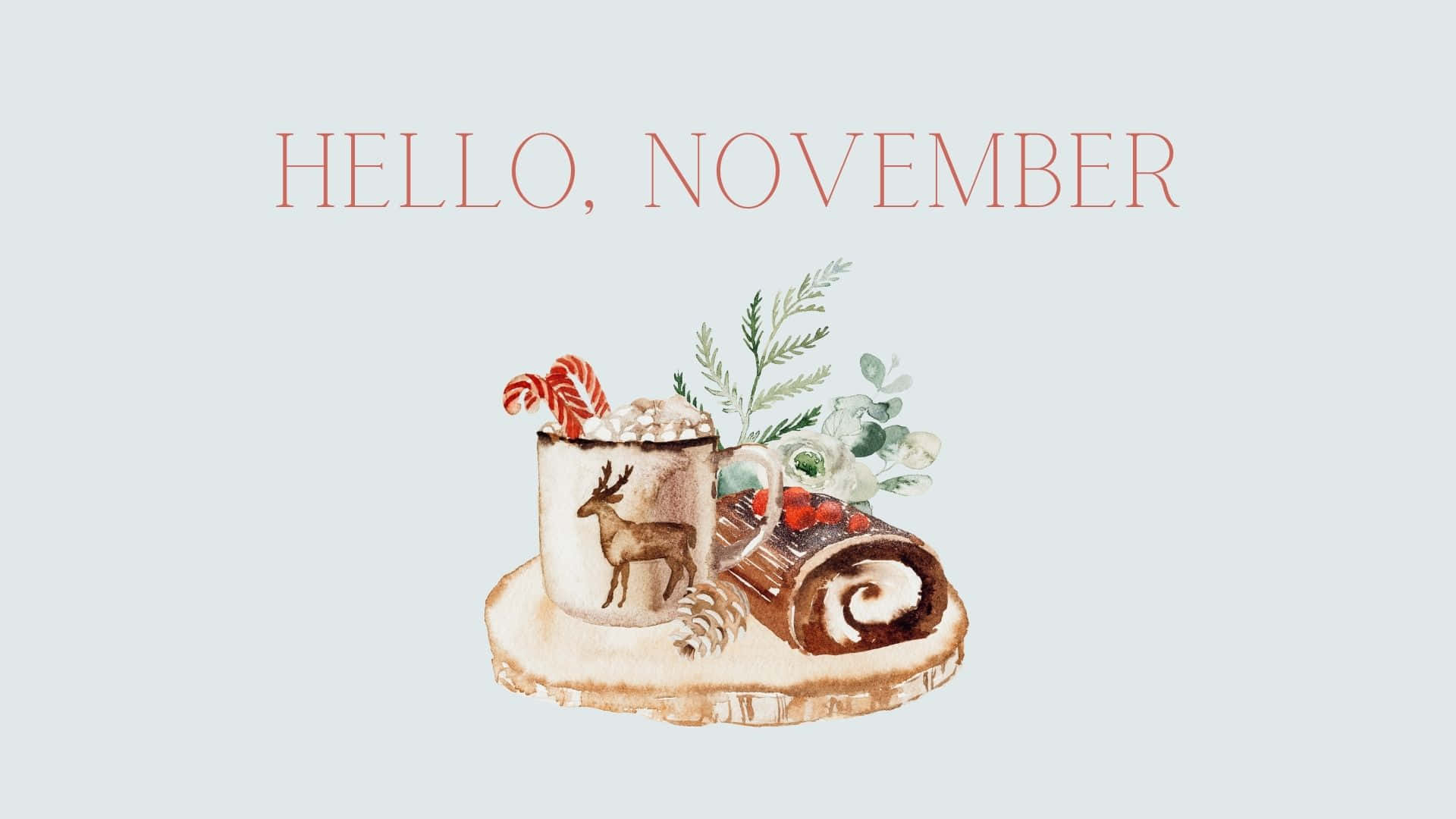 November Desktop Coffee Bread Art Wallpaper