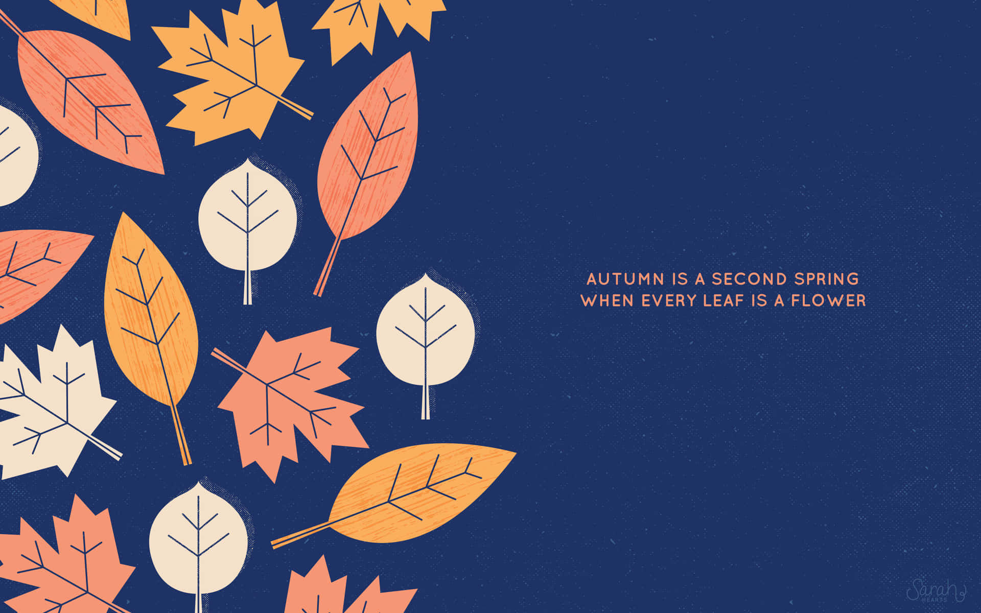 November Fall Leaves Aesthetic Quote Wallpaper