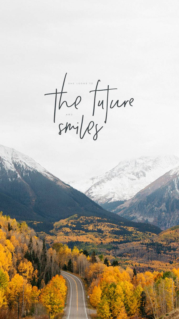 The Future Smiles - A Road With Mountains And Trees Wallpaper