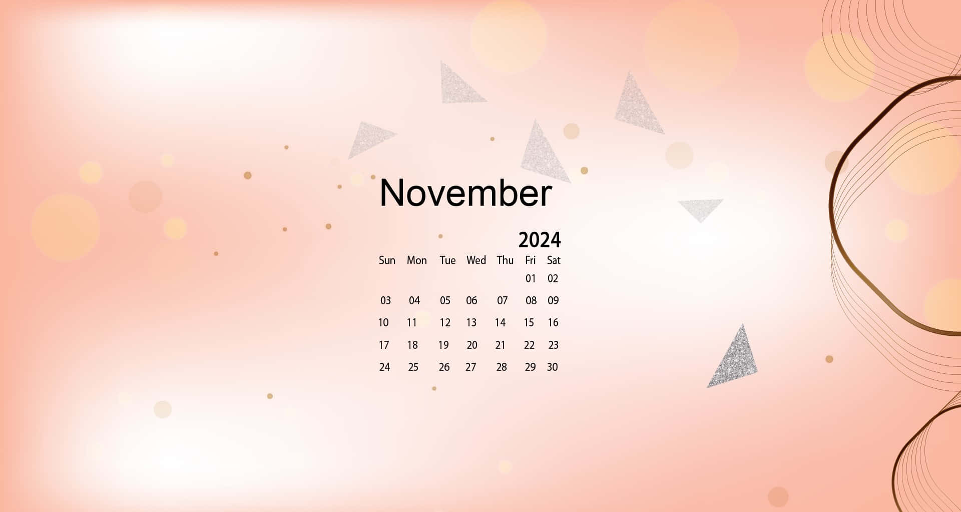 November2024 Calendar Abstract Design Wallpaper