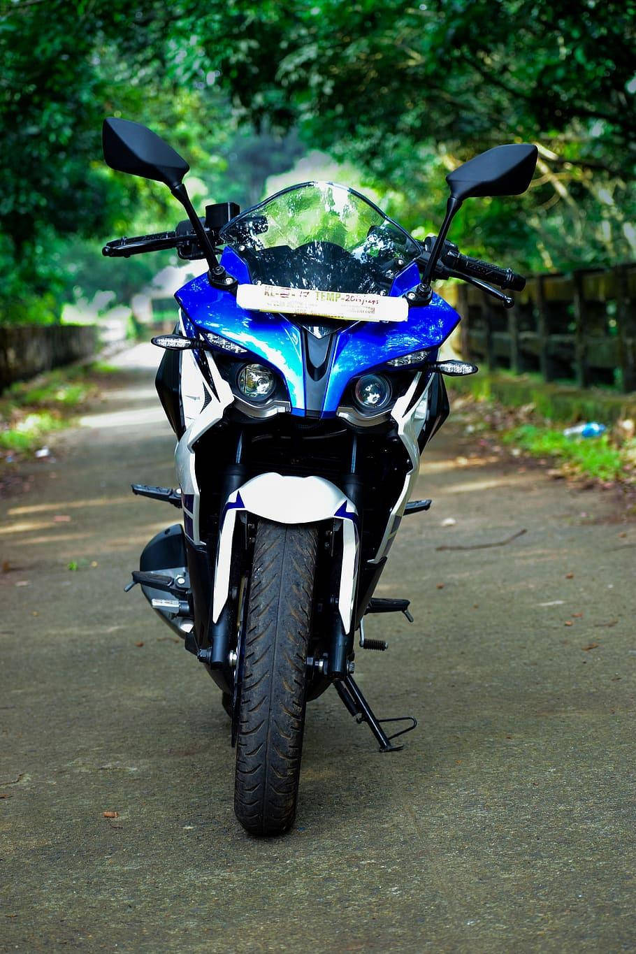 Ns 200 Blue Motorcycle Front View Picture