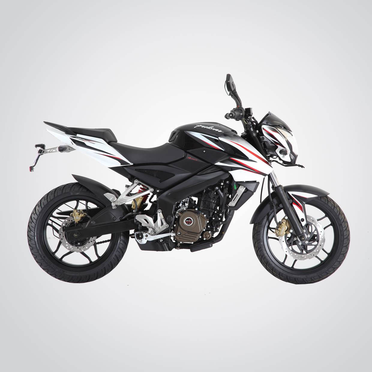 Download Ns 200 Motorcycle White Aesthetic Wallpaper 