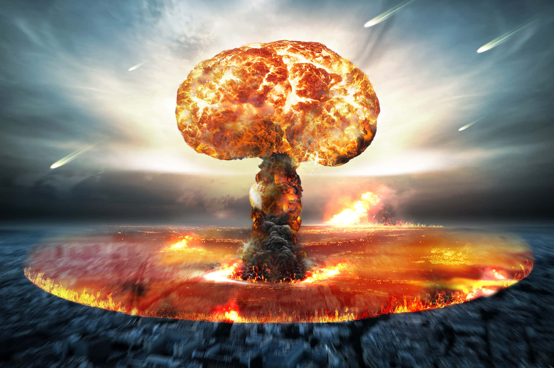 Nuclear Explosion Artistic Representation Wallpaper