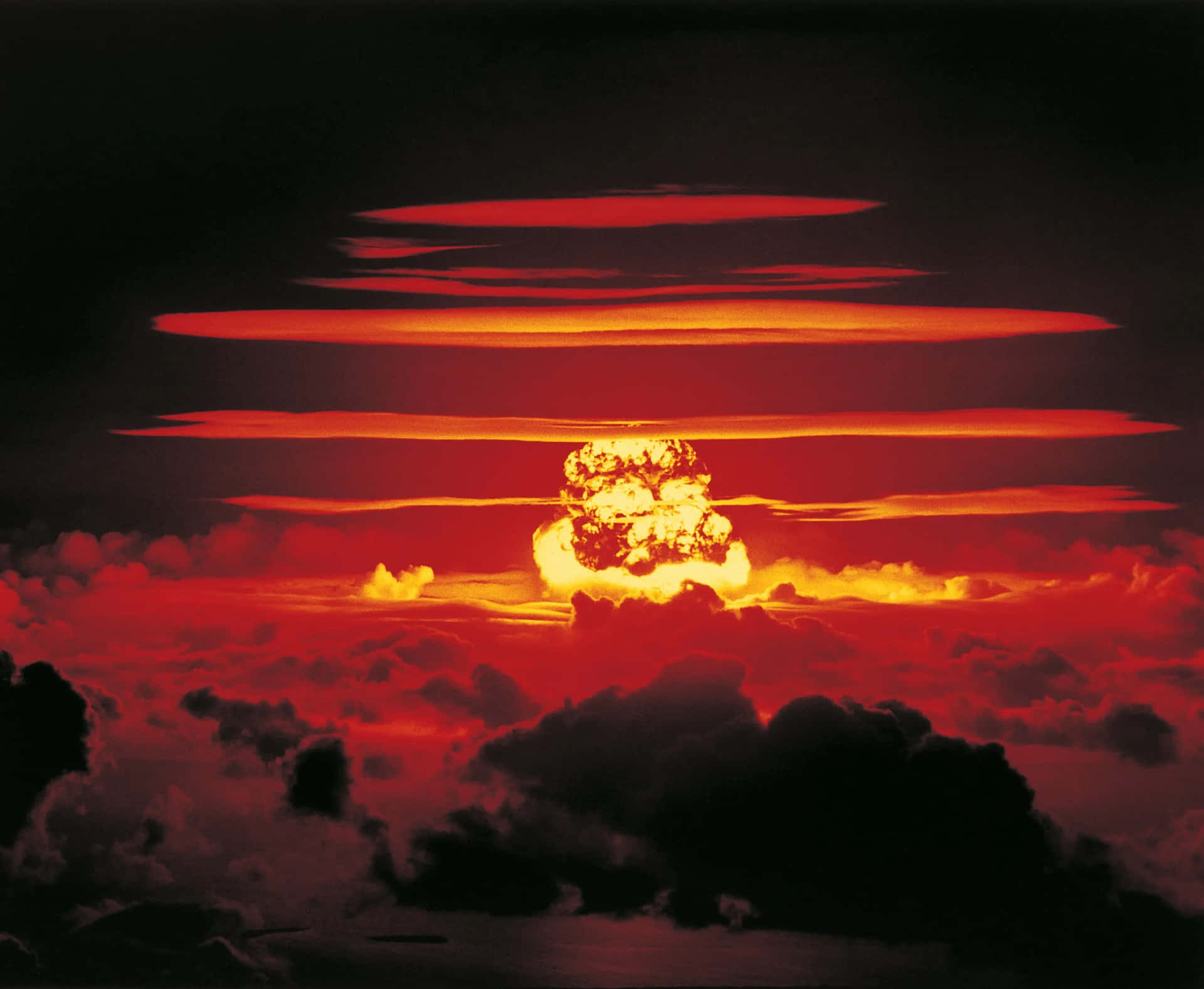 Nuclear Explosion Cloudat Sunset Wallpaper
