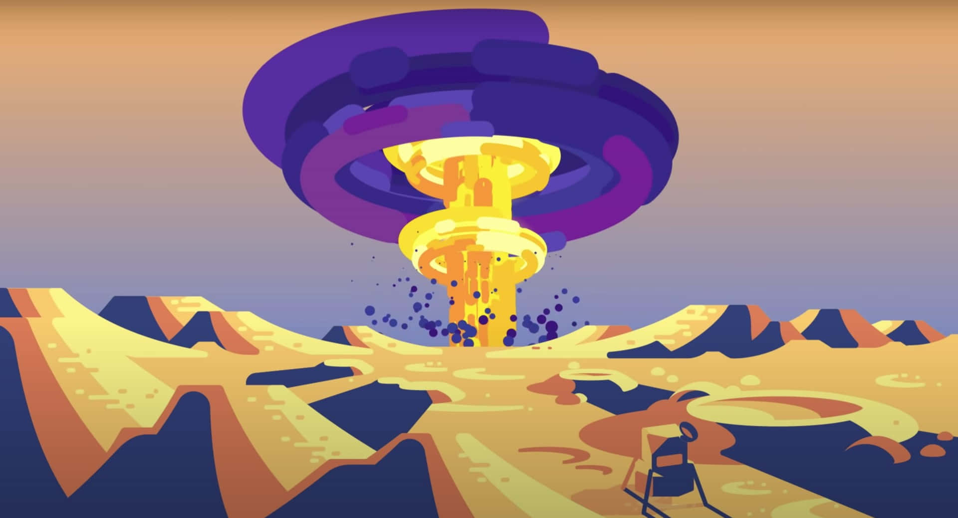 Nuclear Explosion Desert Illustration Wallpaper