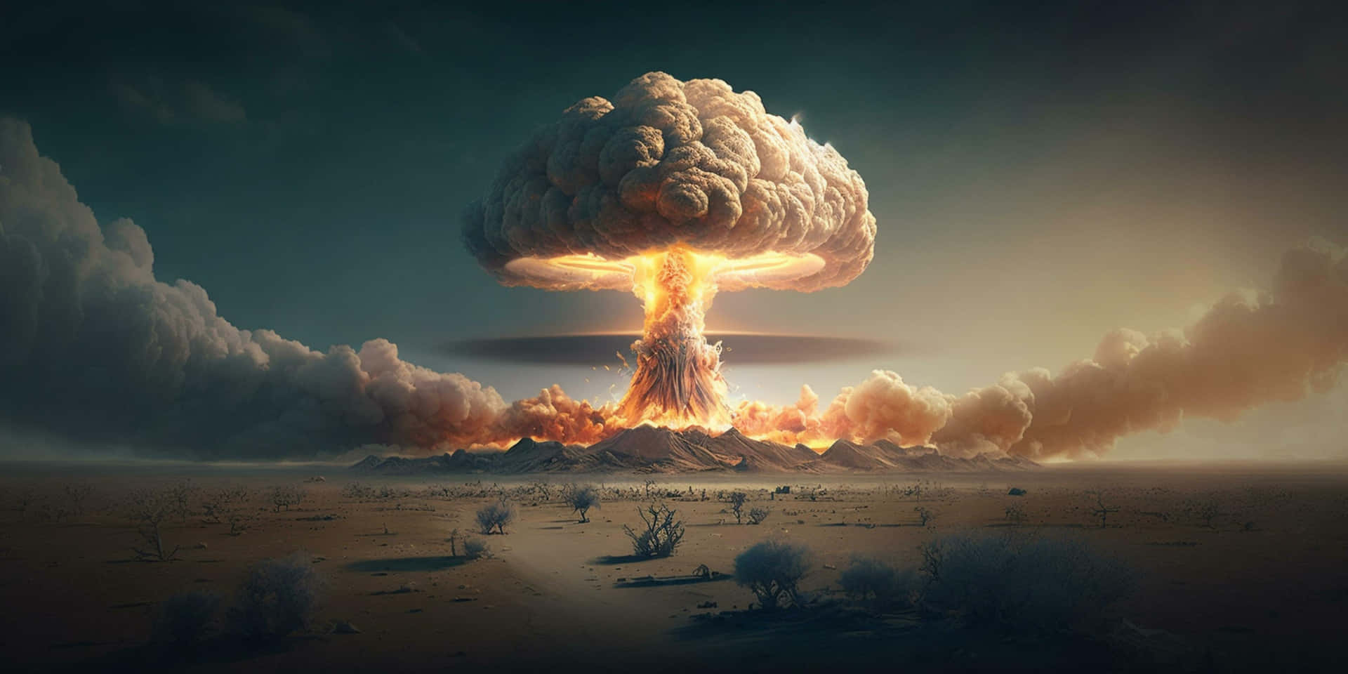 Nuclear_ Explosion_ Desert_ Scene Wallpaper