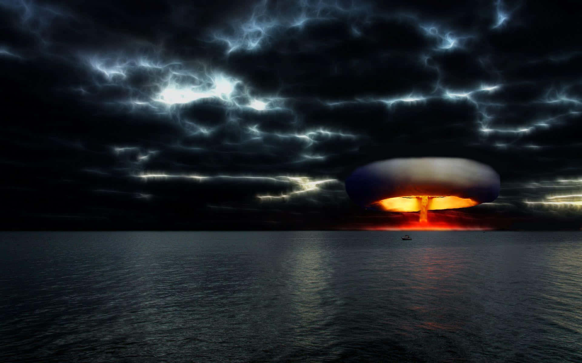Nuclear Explosion Over Ocean Wallpaper