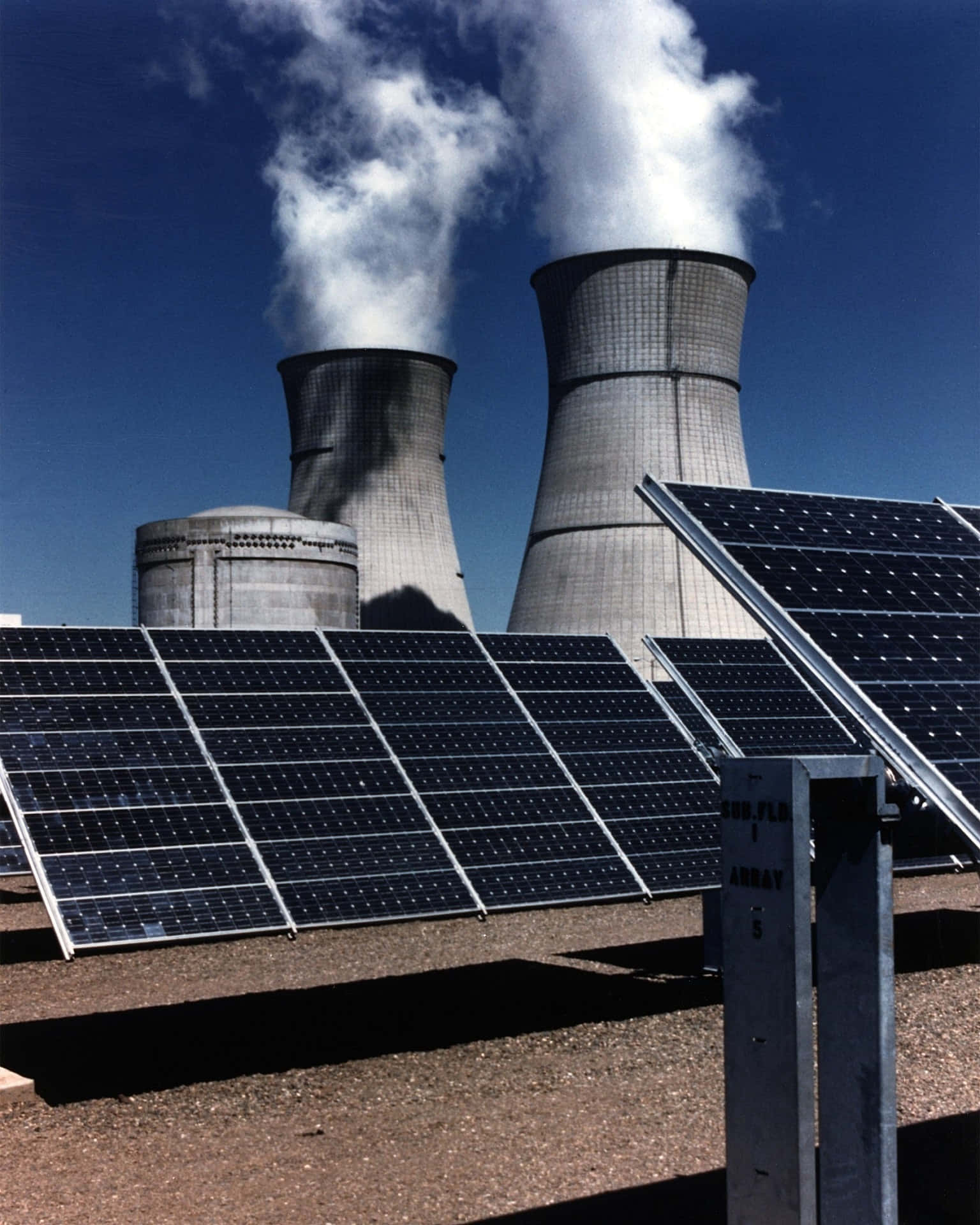 Nuclear Power Plant With Solar Panels Wallpaper