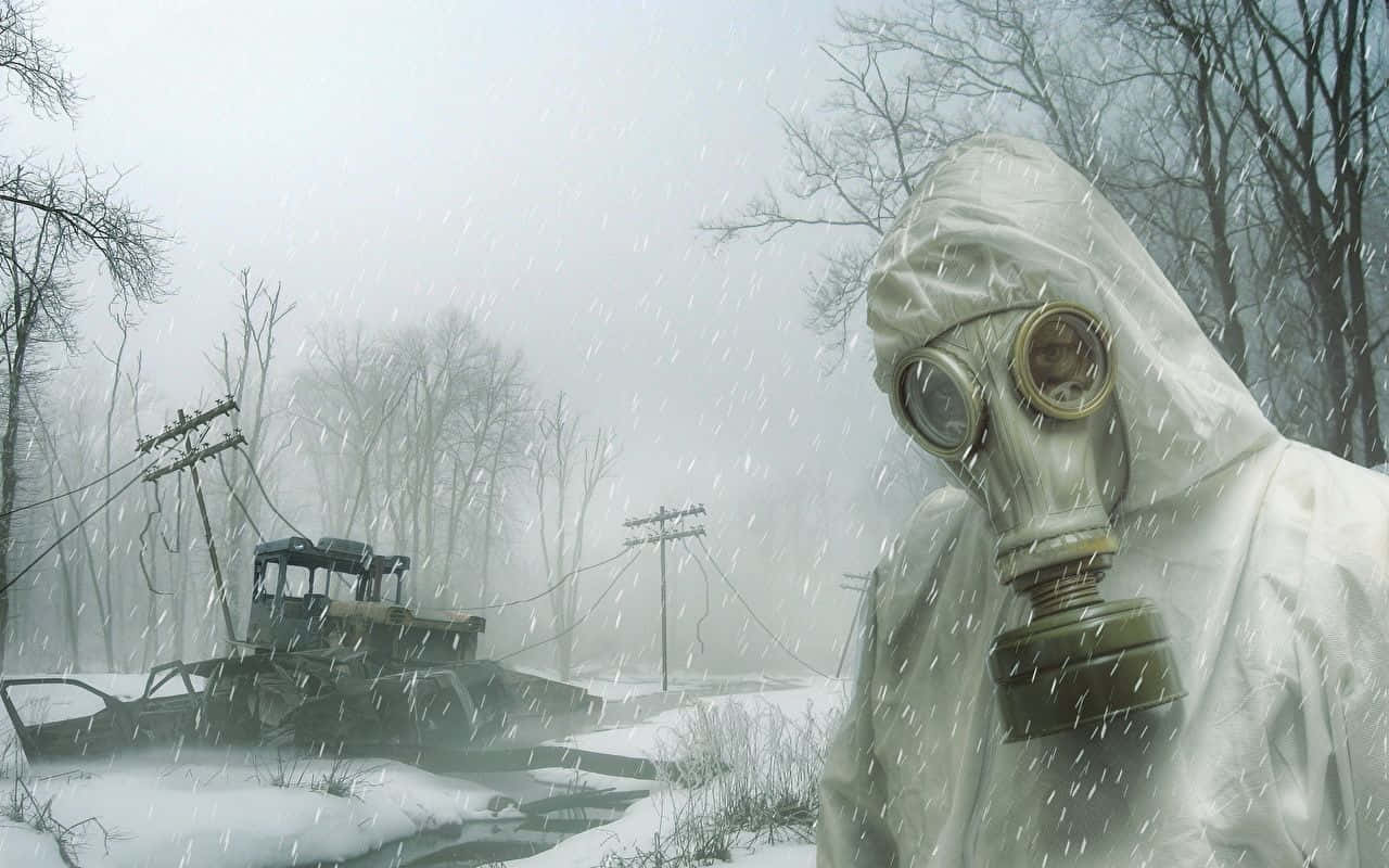 Snowy Wasteland in the Aftermath of a Nuclear Explosion Wallpaper