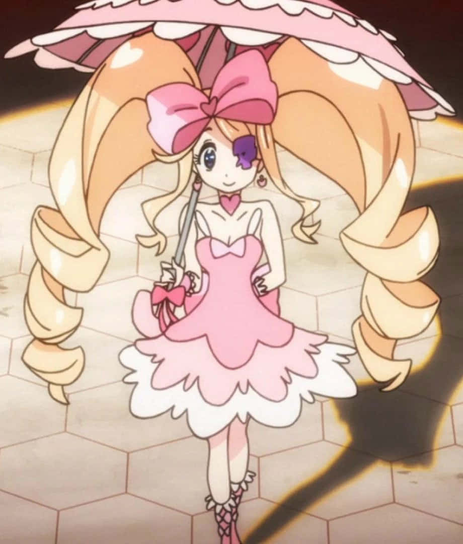 Nui Harime striking a pose in a vibrant anime background Wallpaper