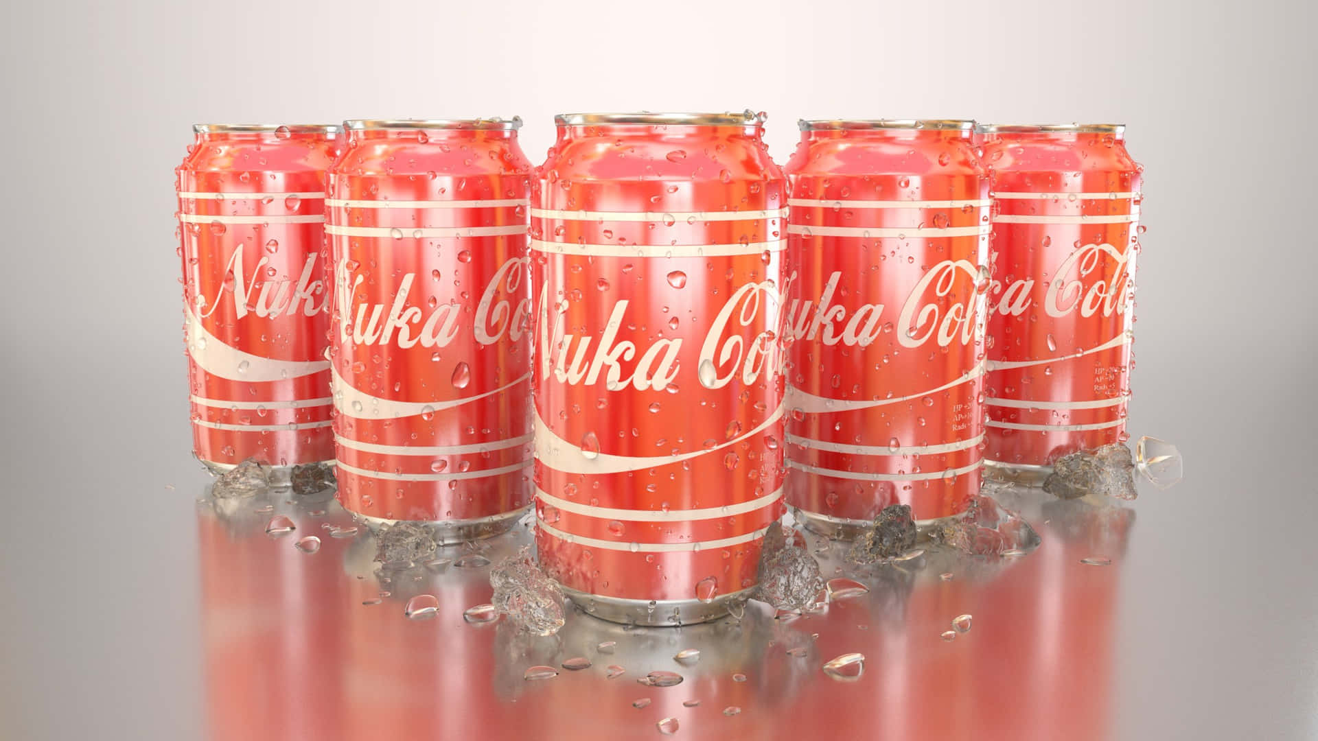 Cocacola Burkar På En Silver Yta. Wallpaper