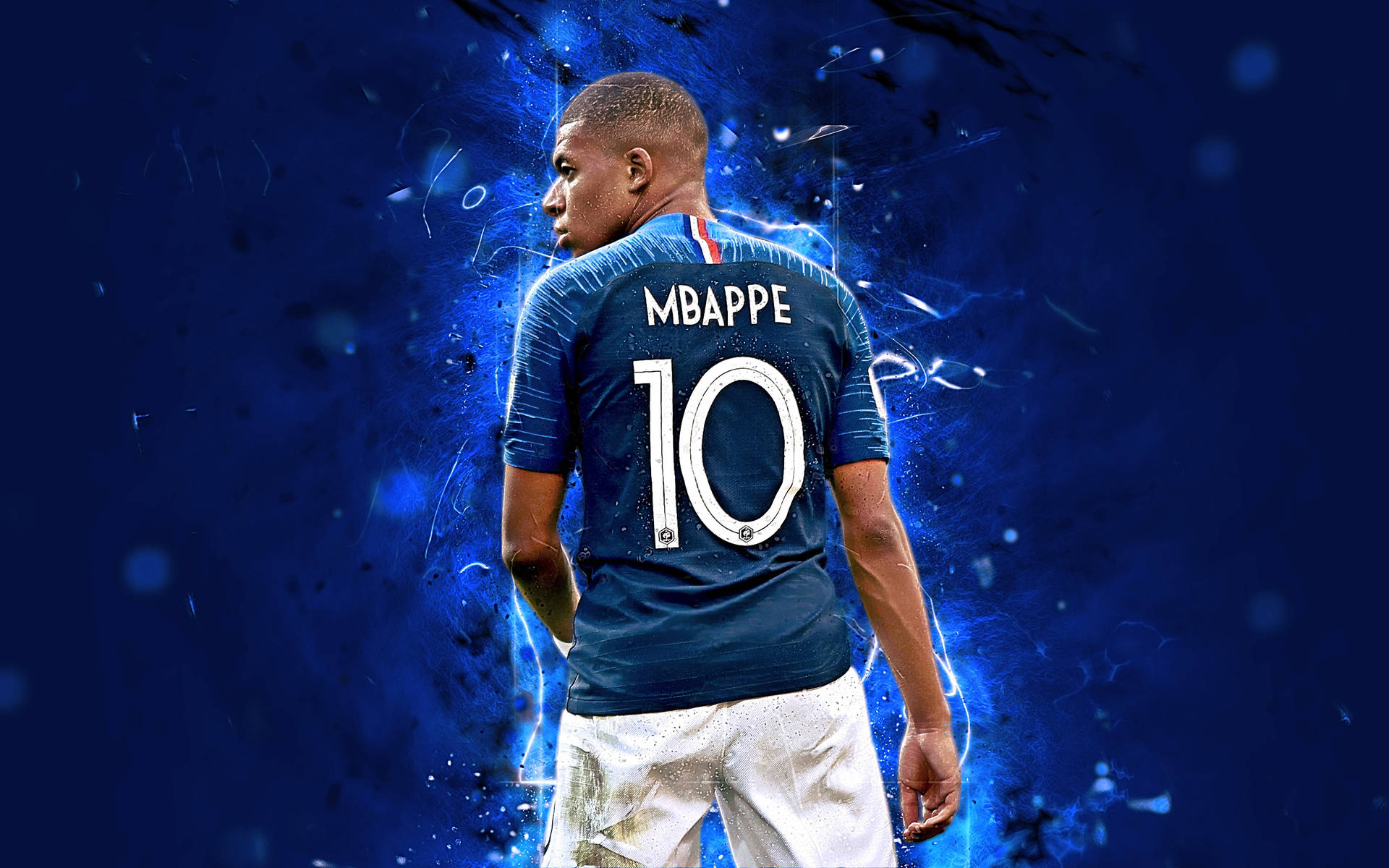 Número10, Camiseta Azul, Fanart De Mbappé. Fondo de pantalla