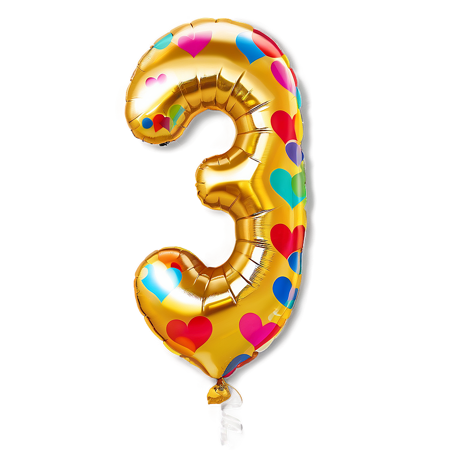 Download Number 3 Balloons Party Png 29 | Wallpapers.com