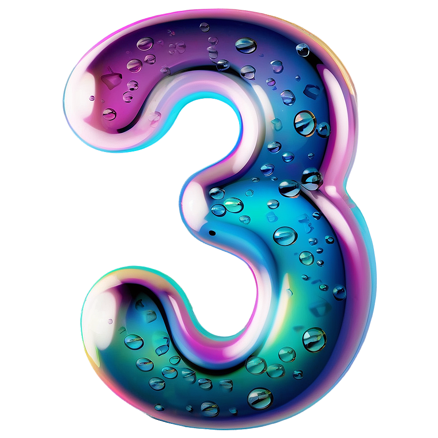 Number 3 In Bubble Style Png Yiq74 PNG
