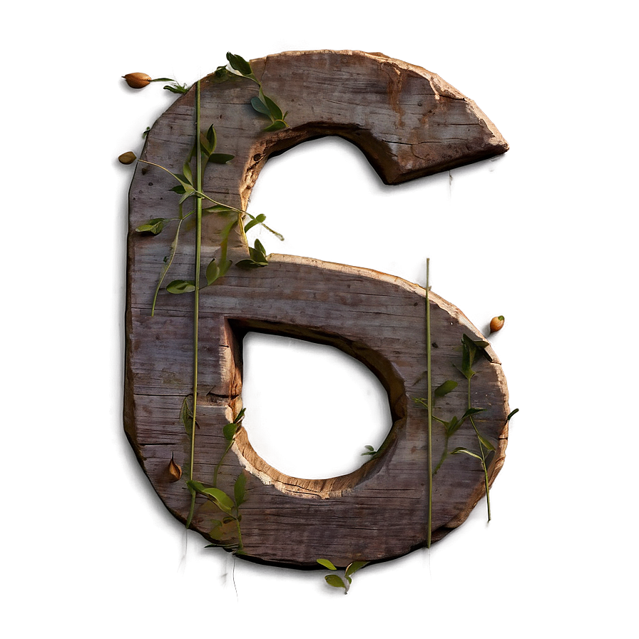 Number 6 With Rustic Charm Png Jnc1 PNG