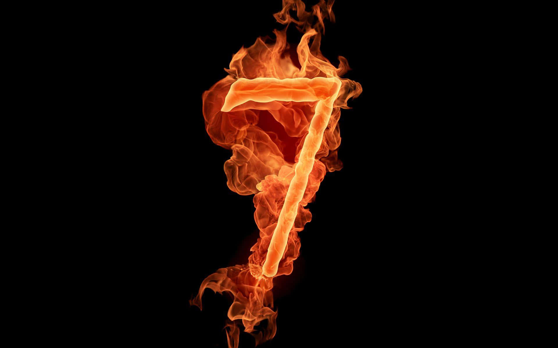 Número7 Con Un Fuego Encendido. Fondo de pantalla