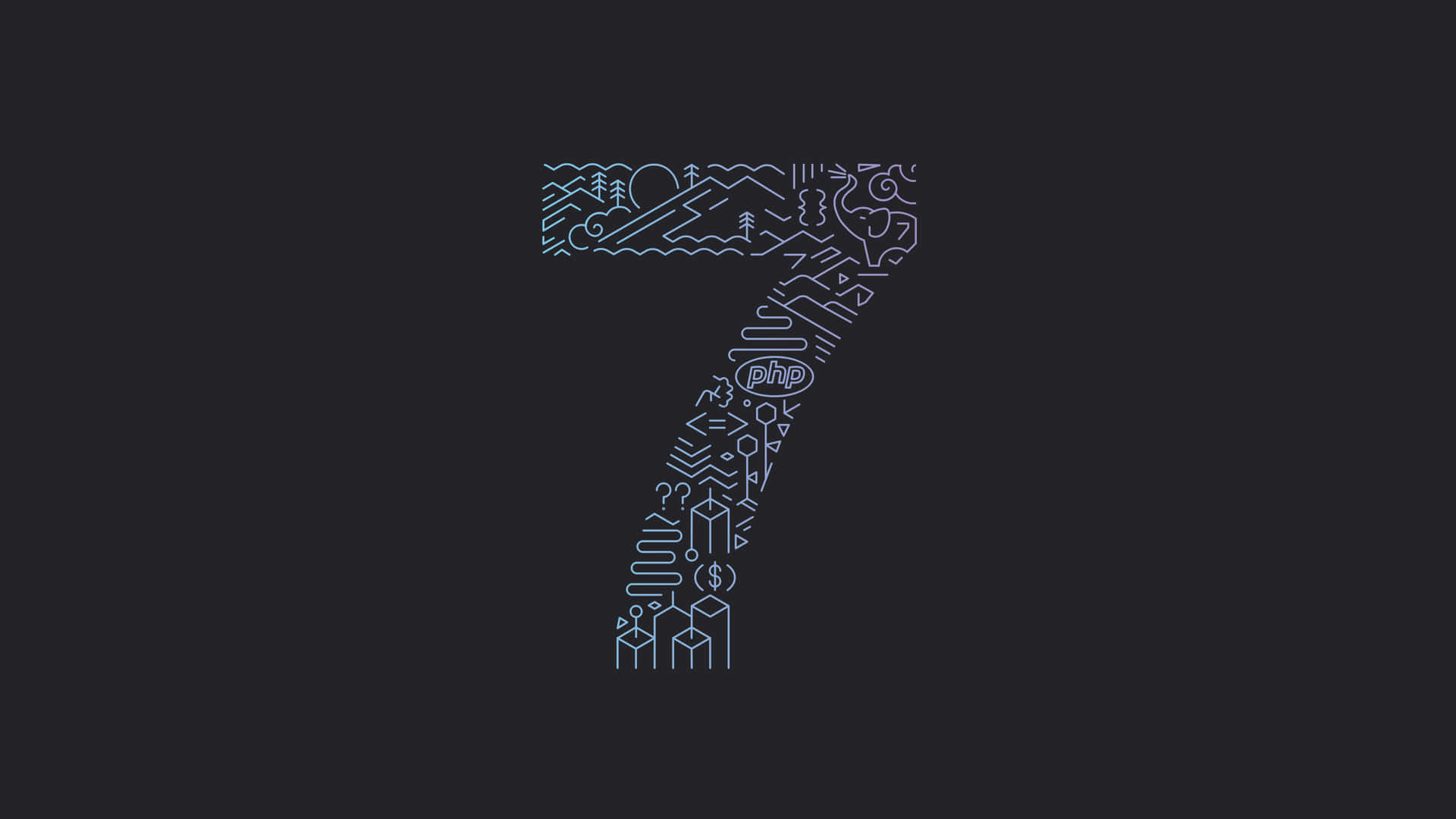 A Number Seven With A Blue Background Wallpaper