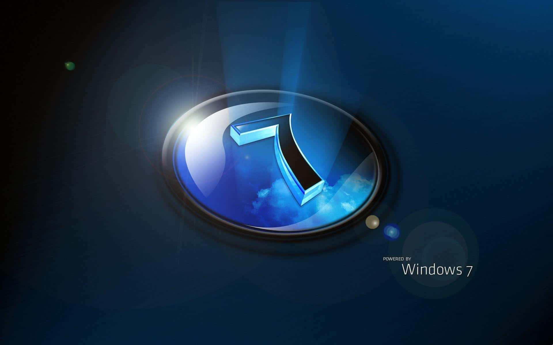 Número7 Círculo De Vidrio Azul Windows Fondo de pantalla