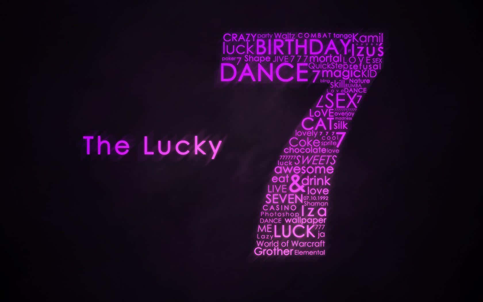 Number 7 Lucky Purple Wallpaper
