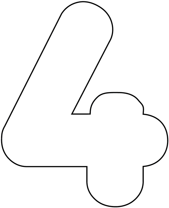 Number Four Icon Outline PNG