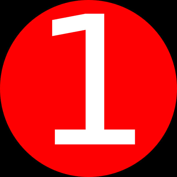 Number One Inside Red Circle PNG