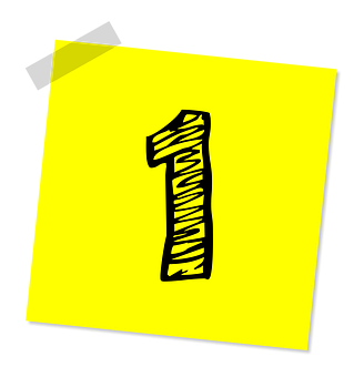Number One Yellow Background PNG