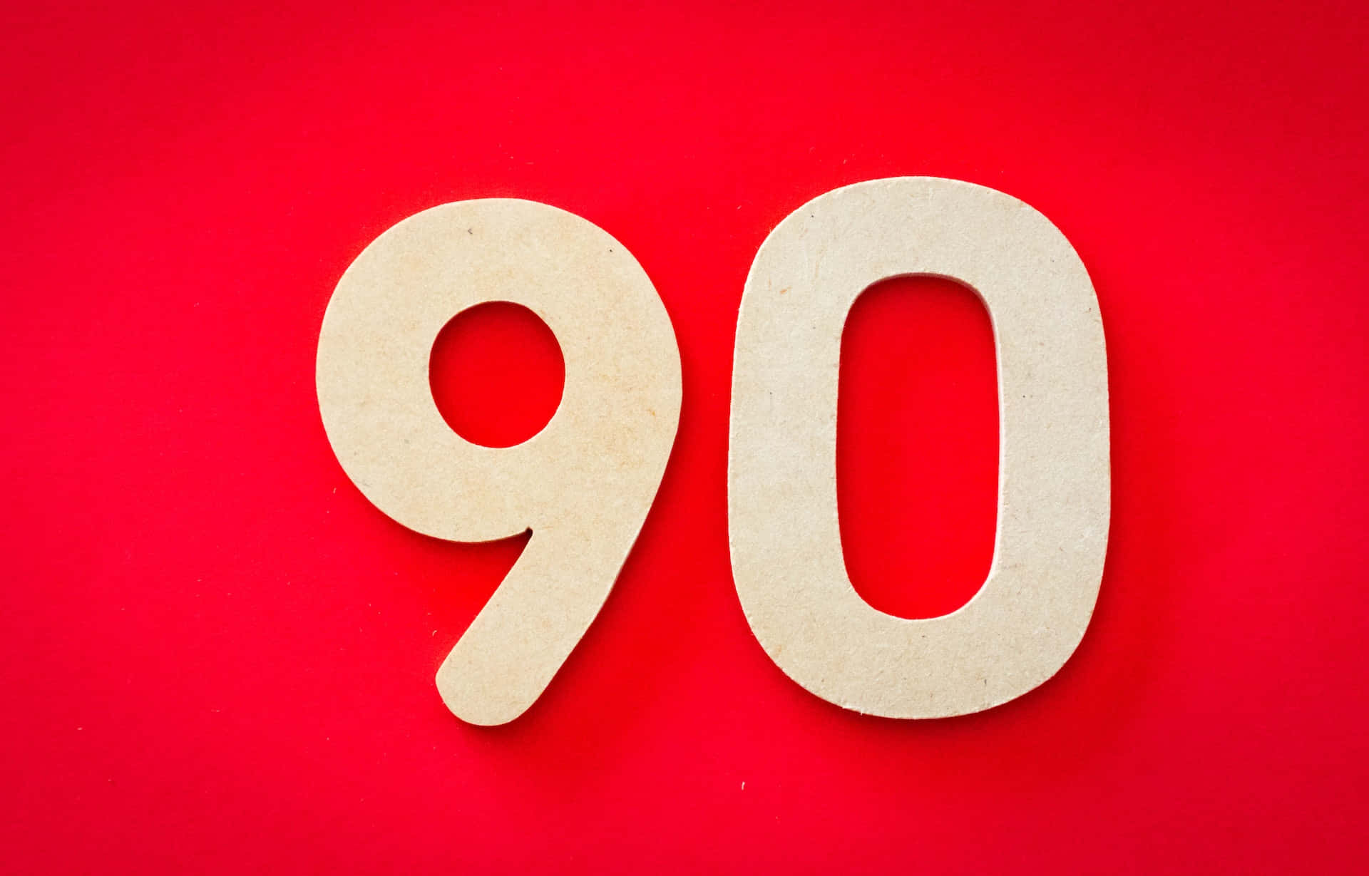 Grey Number 90 On Red Picture