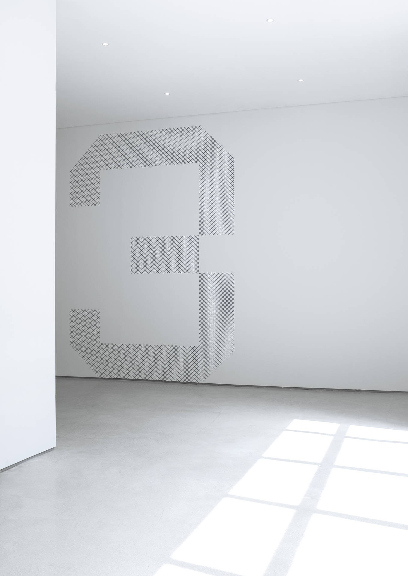Number Three On Plain White Wall Wallpaper