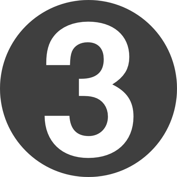 Number3 Icon Black Background PNG