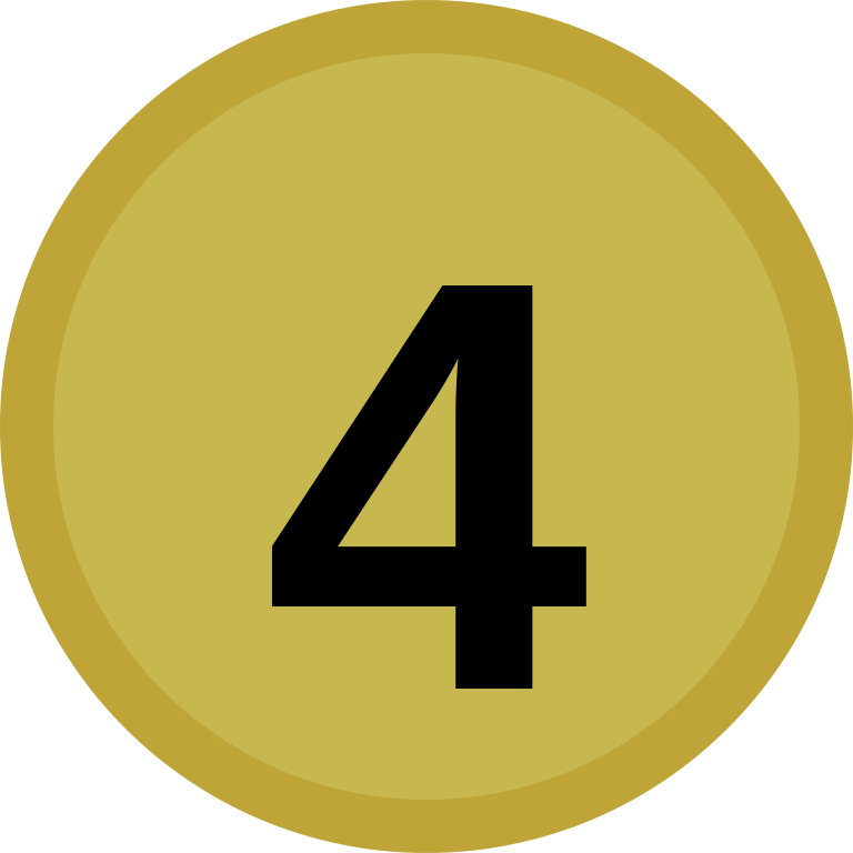 Number4 Gold Circle PNG