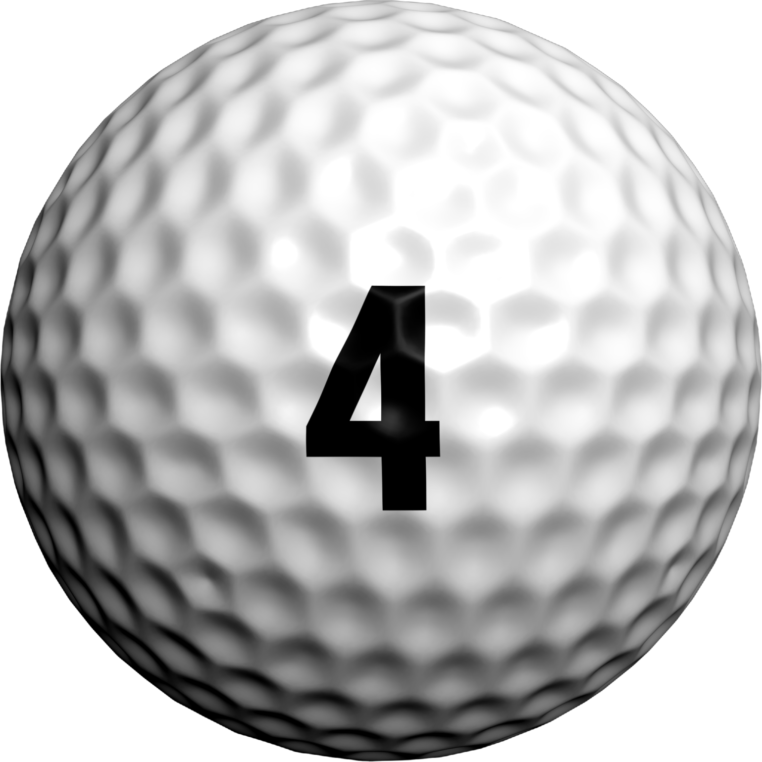 Number4 Golf Ball PNG