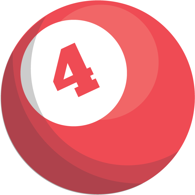 Number4 Red Pool Ball PNG