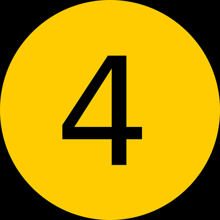 Number4on Yellow Circle PNG