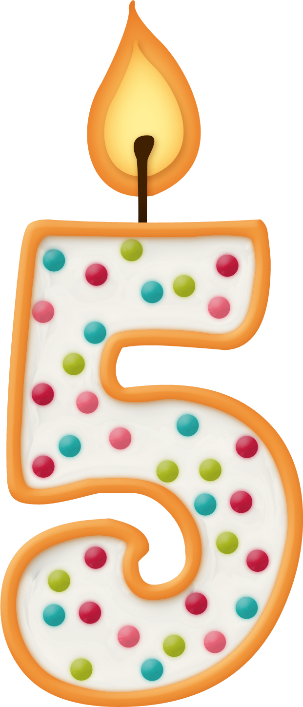 Number5 Birthday Candle PNG