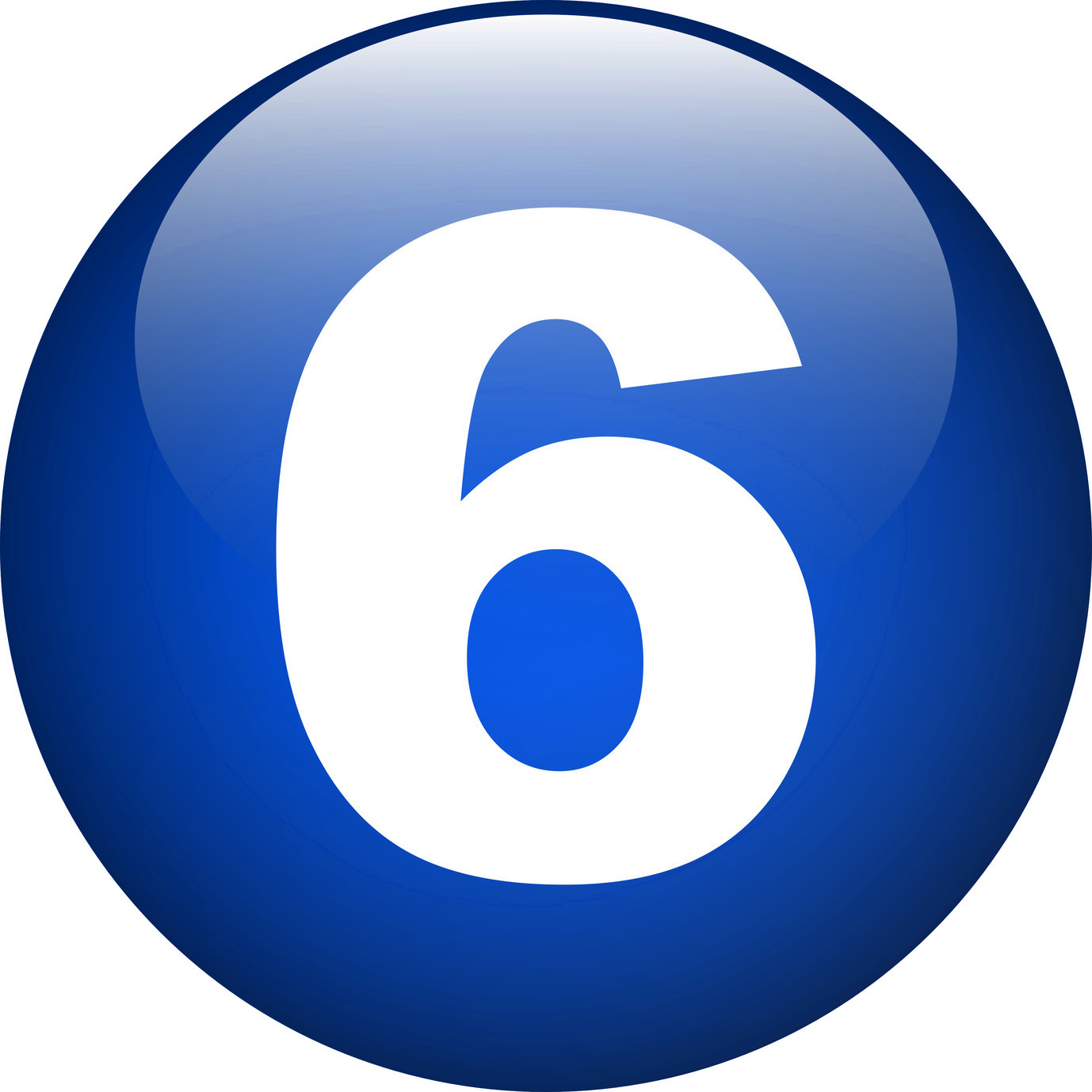Number6 Blue Circle Icon PNG