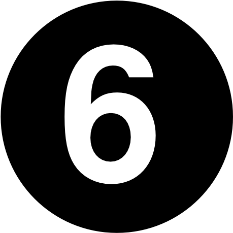 Number6 Icon Black Background PNG