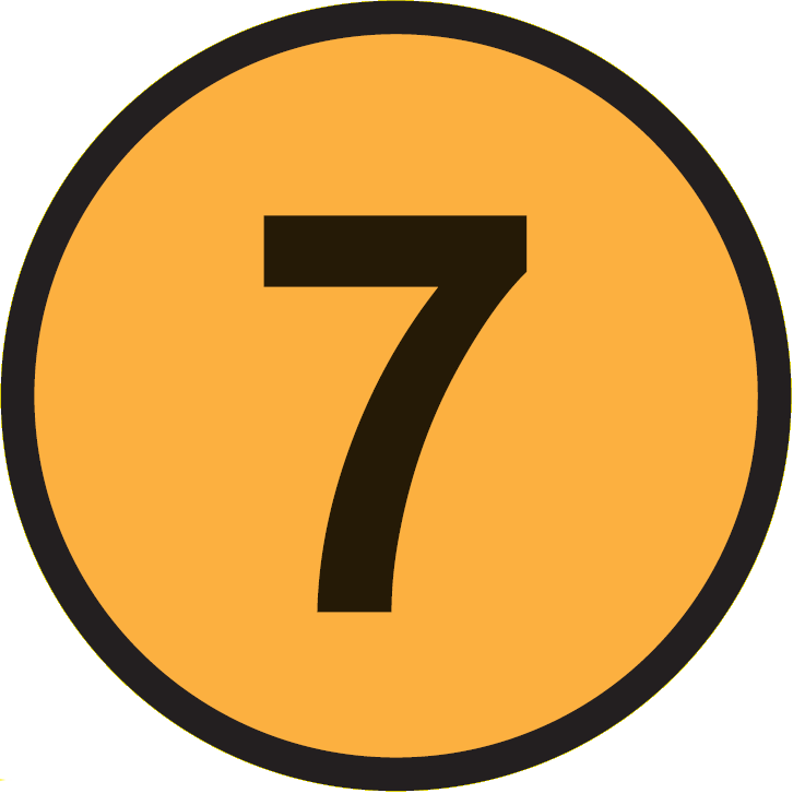 Number7 Iconon Orange Background PNG