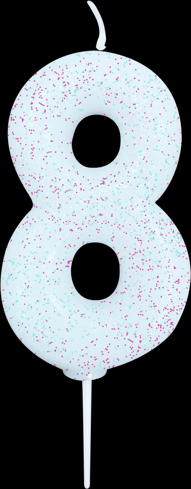 Number8 Candlewith Dot Texture PNG