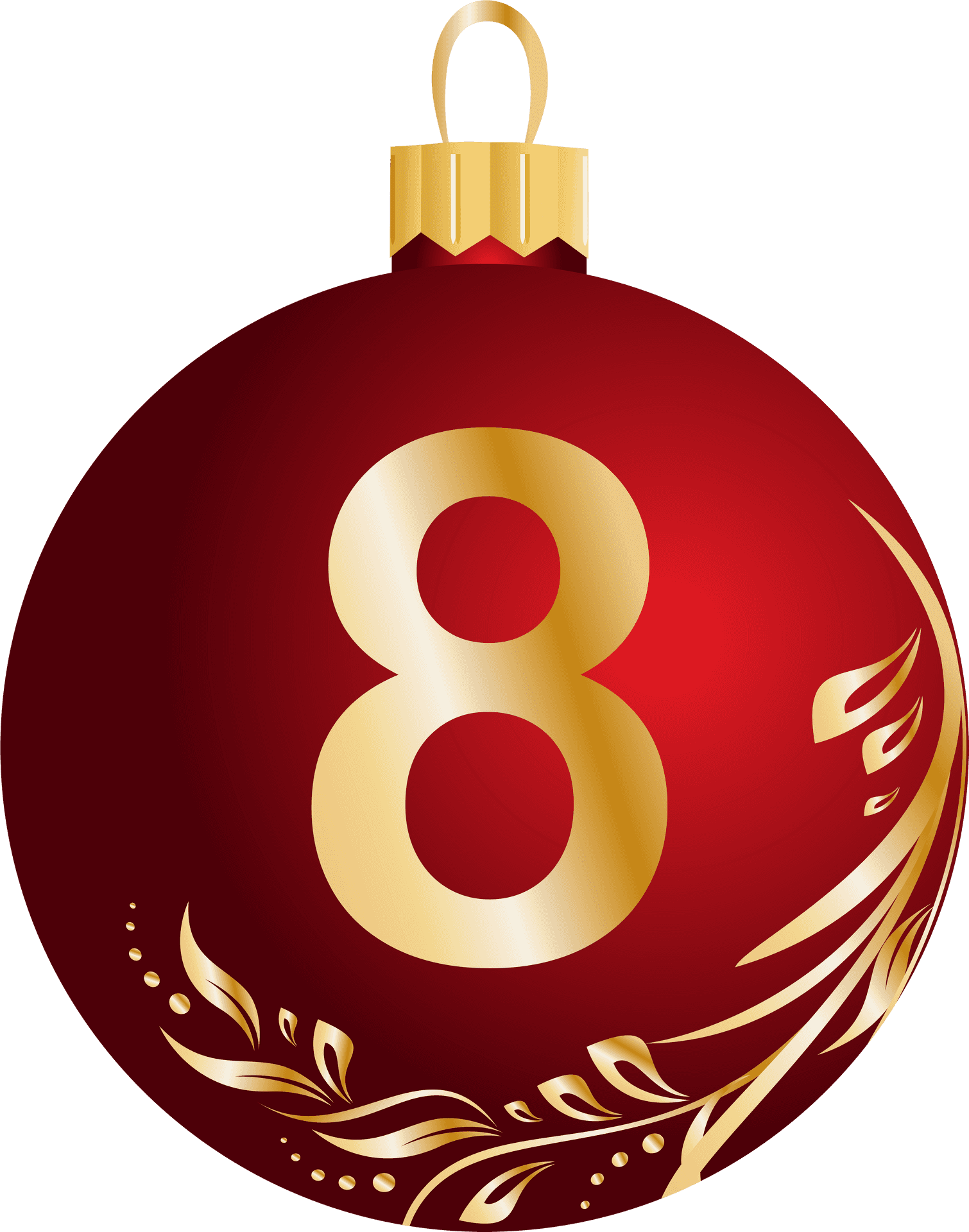 Number8 Christmas Ornament PNG
